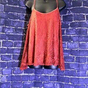 Charlotte Russe Vibrant Red Lace Camisole